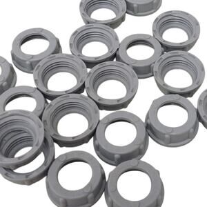 22 New 1/2" Gray Plastic Rigid Screw On Threaded Insulated Bushings Open Box